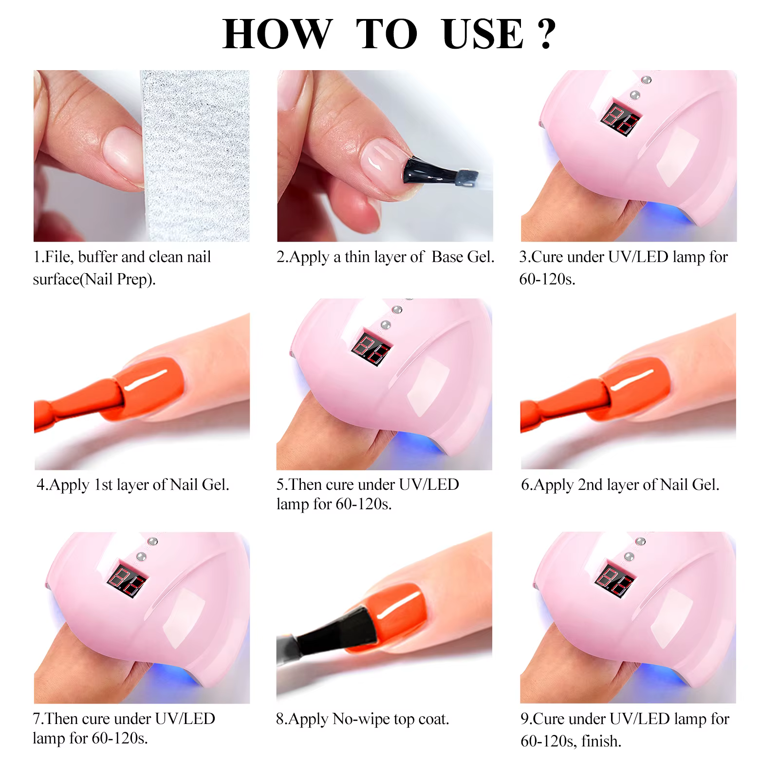 Vernis à ongles gel rouge, noir et blanc 10 ml, sans TPO ni HEMA, fournitures pour salon de manucure