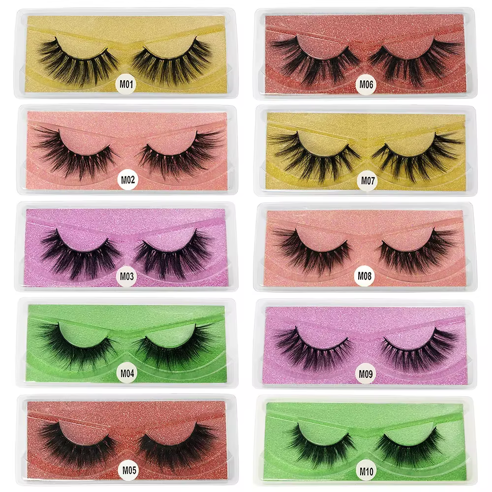 Cils de vison en gros 20 pièces cils de vison 3d faux cils naturels faux cils maquillage faux cils e