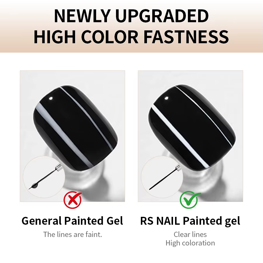RS NAIL 5g peinture Gel vernis à ongles noir blanc peinture à ongles Art Gel ligne fleur dessin Gel 