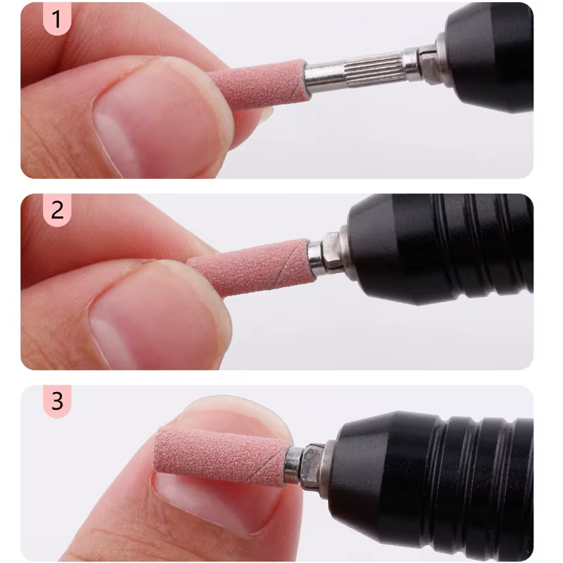 50/100 pièces Bandes de ponçage pour ongles de 3 mm - Grains 120/150/180/240 Mini embout de ponceuse