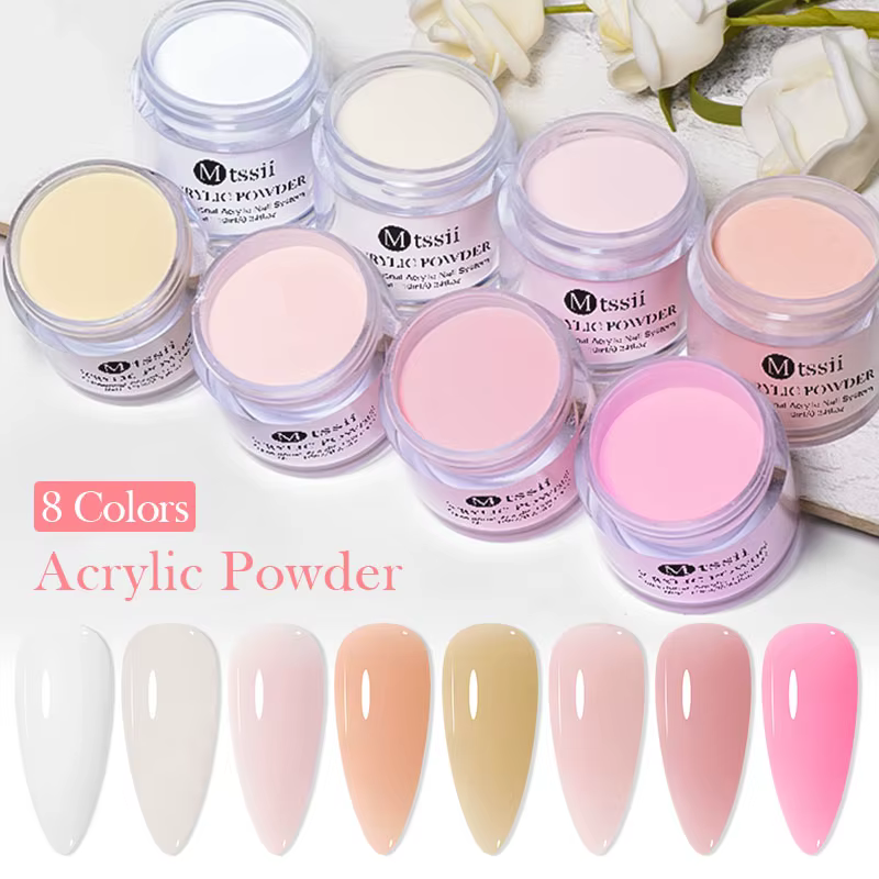 MTSSII – poudre acrylique transparente, 10g, Nude, blanc, rose, polymère professionnel pour Extensio