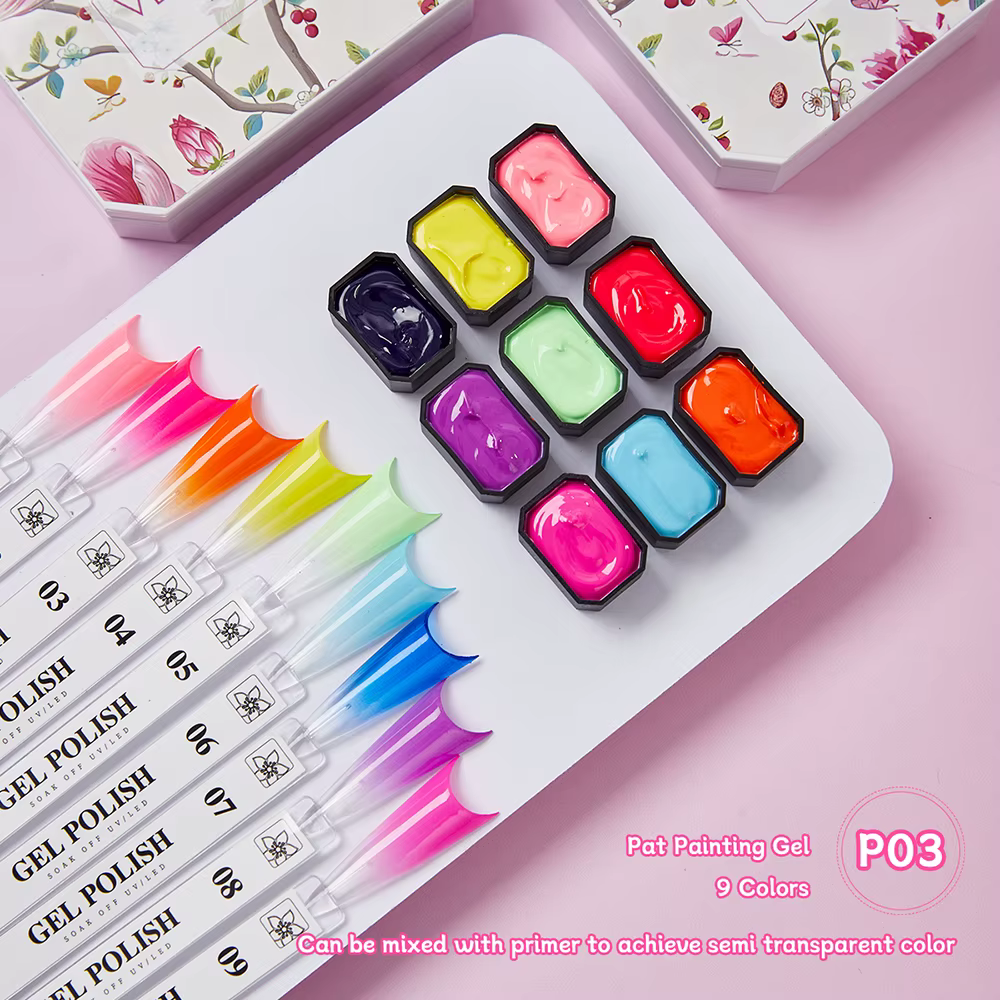 Vendeeni 9 couleurs tapotements peinture Gel vernis à ongles floraison transfert conception UV LED t