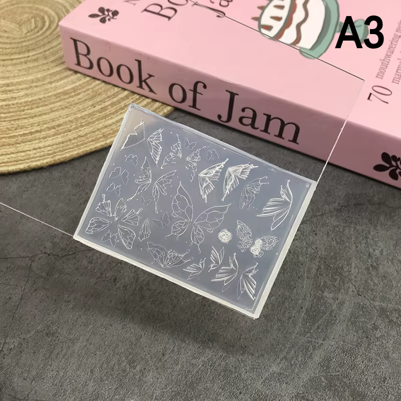 Moule à ongles en Silicone, bouton papillon de dessin animé, serrure à clé, accessoires de décoratio