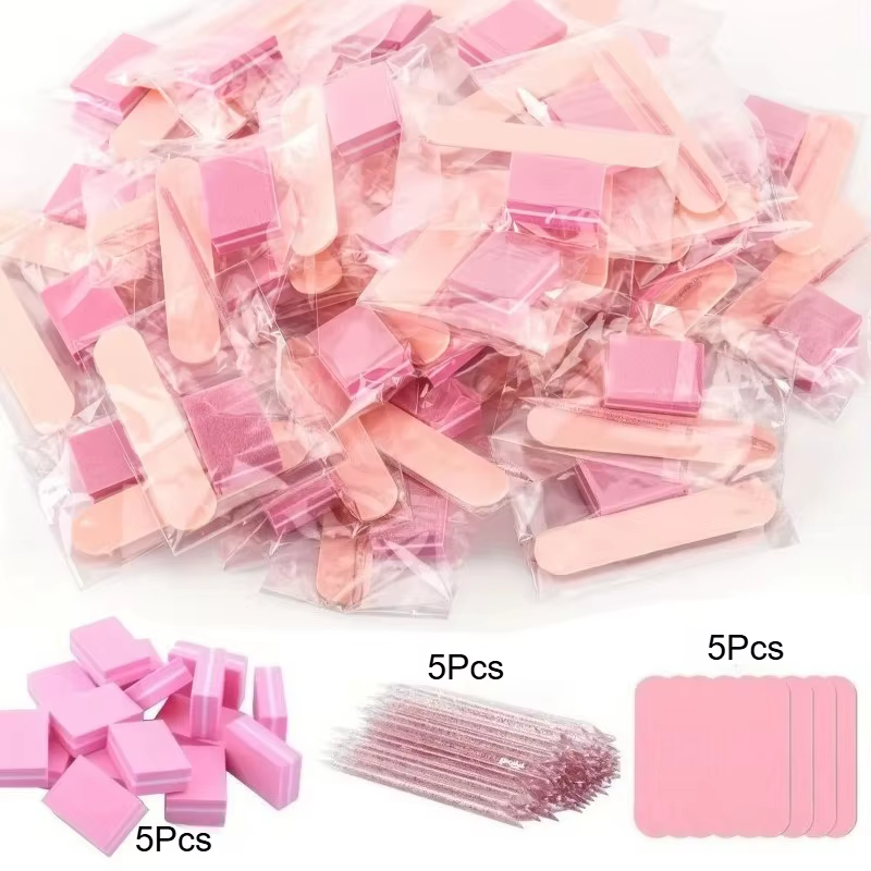 5 Kits de Manucure Jetables, Emballage Individuel, Kit de 3 Ongles à Presser, Ensemble de Manucure a