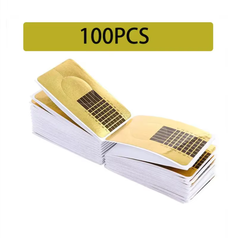 Autocollant de forme d'ongle pour pointes de poudre acrylique, 100 pièces, outils d'art de bricolage