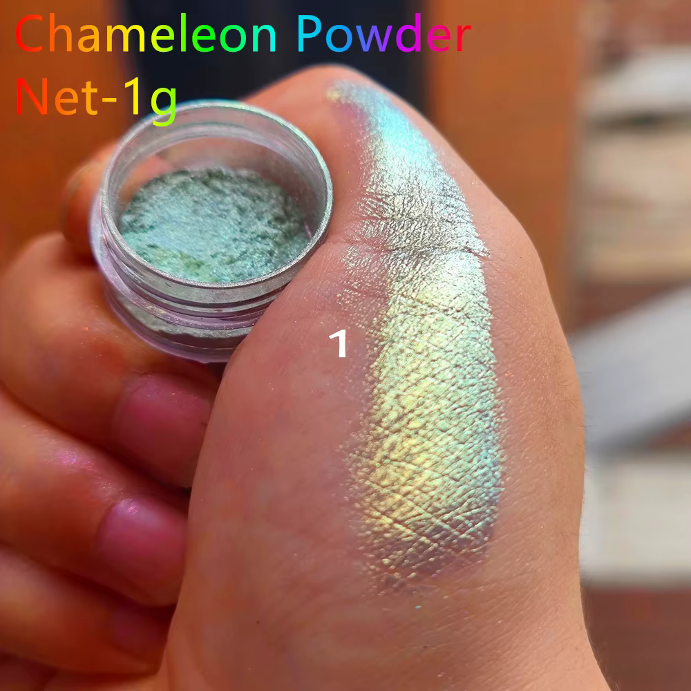 Aurora Mermaid-Poudre à ongles holographique, pigment caméléon chromé, poussière nacrée, nail art, p