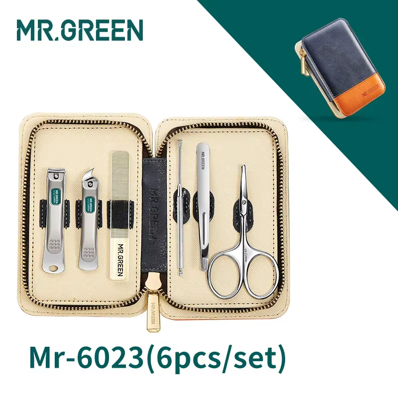 MR.GREEN – ensemble de manucure en acier inoxydable pour homme et femme, avec étui de voyage pour pé