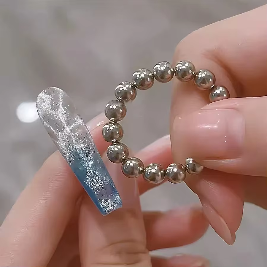 10/20 pièces perles magnétiques rondes pour Nail Art ondulation de l'eau oeil de chat Gel vernis fle