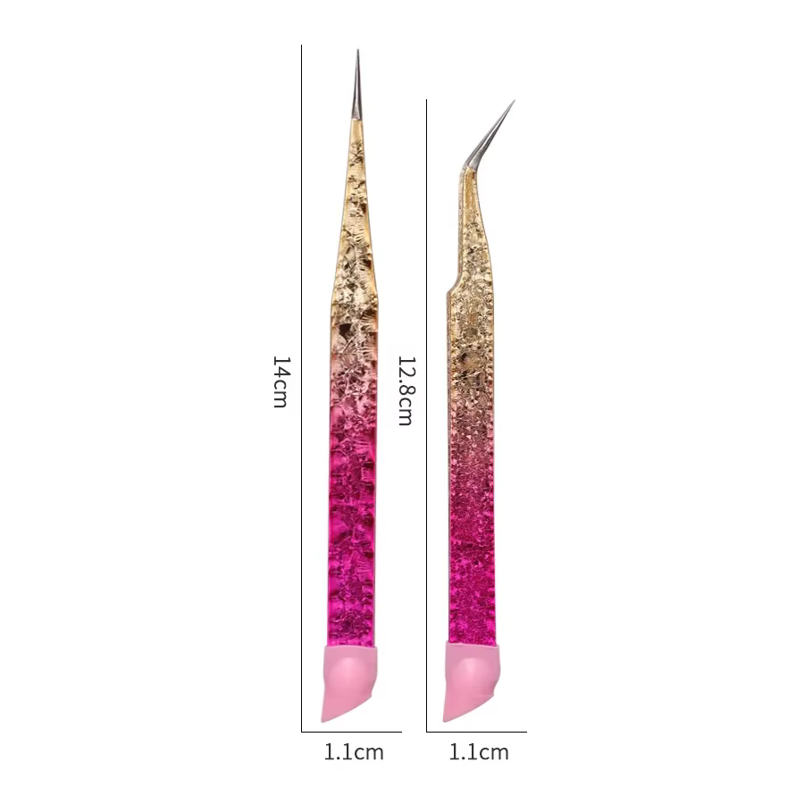 Pincettes à ongles en Silicone à Double extrémité avec tête de pressage, autocollants, pince de rama