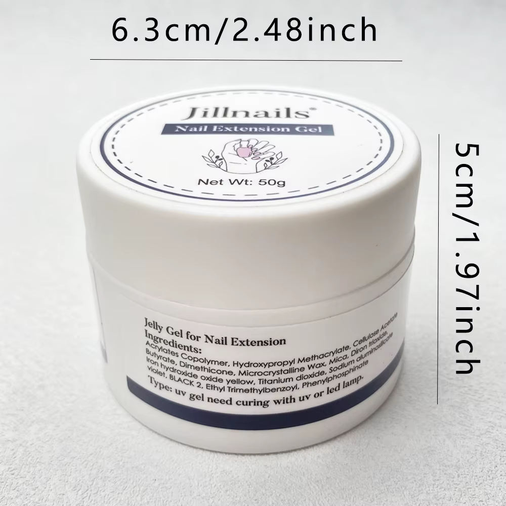 Jillnails Gel de gelée ongles constructeur Gel UV 50g pour Extension d'ongle crème dure douce UV Led