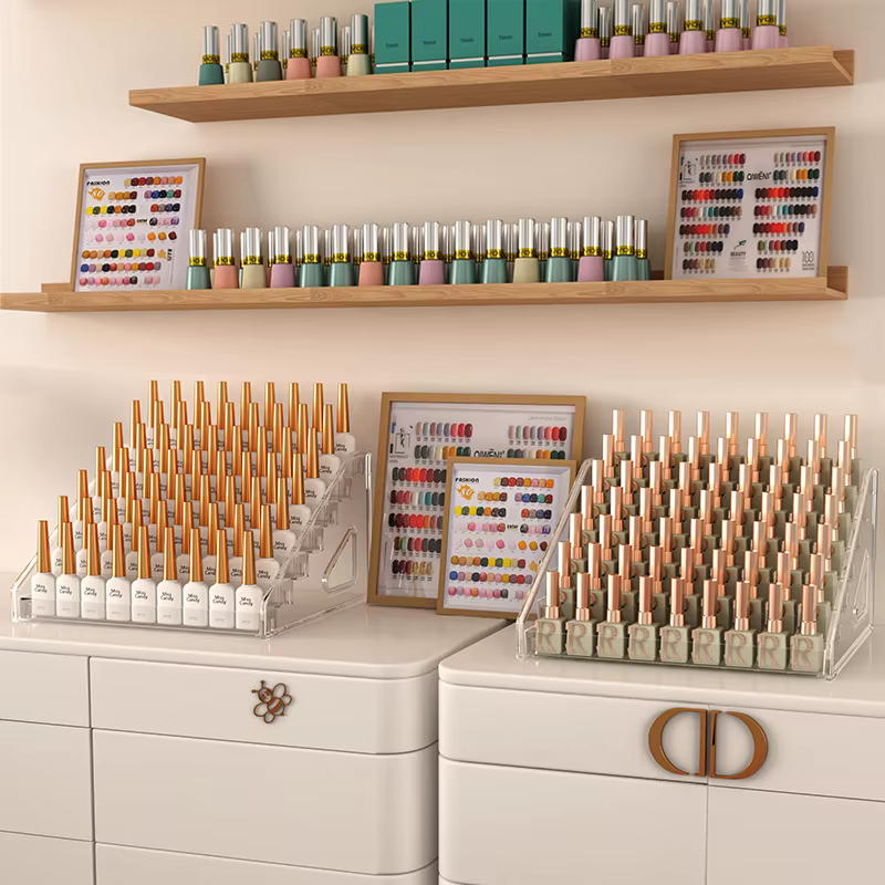 Présentoir de vernis à ongles en acrylique, 3/4/5/6/7 couches, organisateur de cosmétiques Transpare