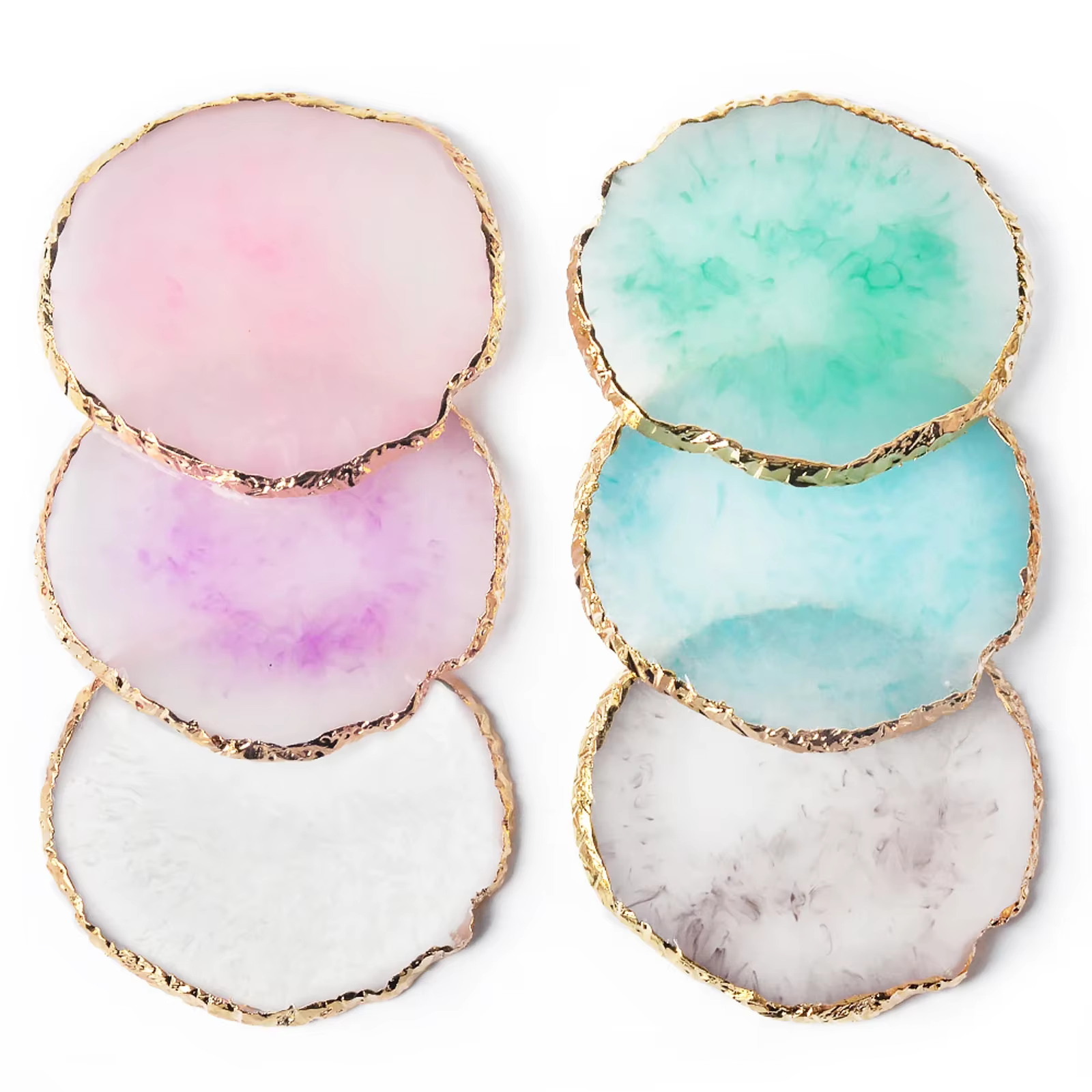 Palette ronde en résine d'agate et pierre pour Nail Art, faux ongles, mélange de couleurs, dessin, v