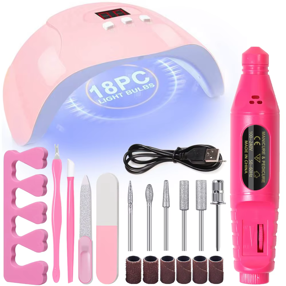 LINMANDA manucure Kit de lampe UV LED ensemble lampe UV et 20000 tr/min perceuse à ongles Kit et enl
