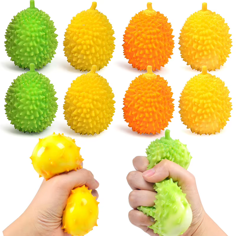 Jouet musical en forme de durian à presser, fausse réplique de fruit