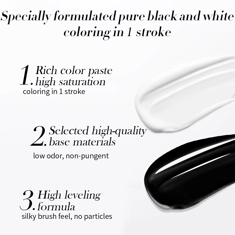 Faillite N PRETTY-Verhéritage à Ongles Gel UV LED, Noir Pur, Blanc, Semi Continu, Gel Nude, GT Recha
