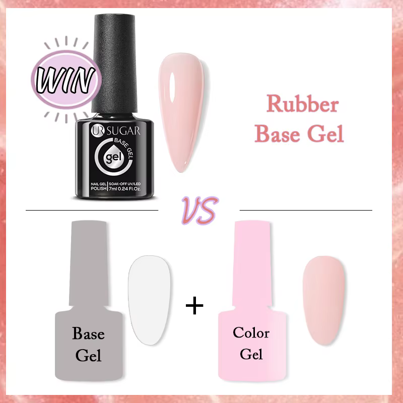 UR SUGAR-Gel de base en caoutchouc cristal nude, vernis à ongles UV LED, document naturel, semi-cont