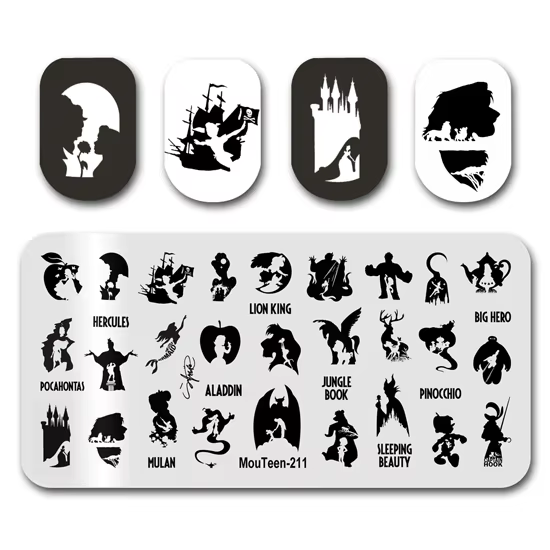 Plaque de tampon MouTeen-148 grandes plaques d'estampage d'ongles Disney Mickey Mouse ensemble de ma