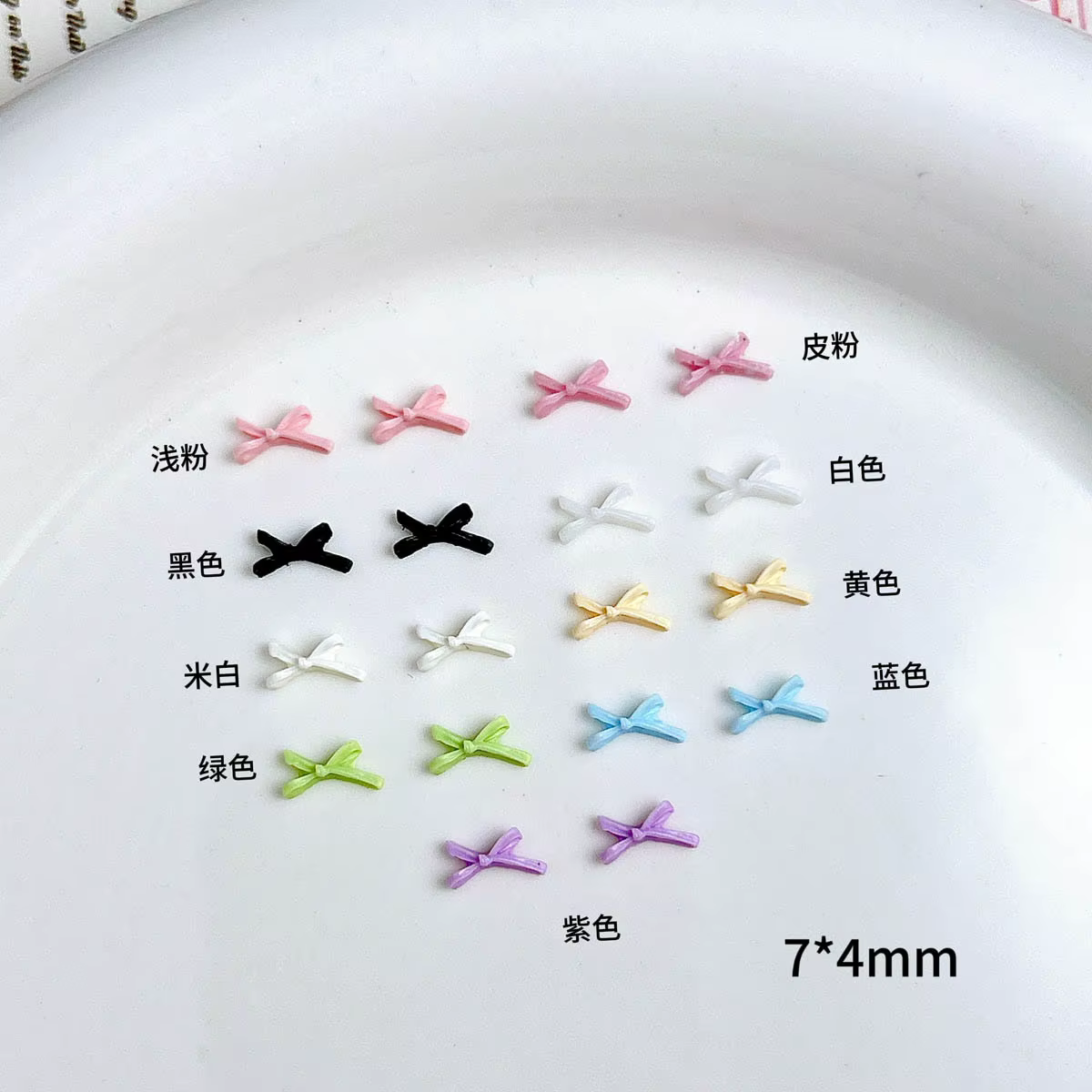 8Styies arcs Design Nail Art accessoires couleurs mélangées arc Macaron dessin animé 3D ruban nœud p