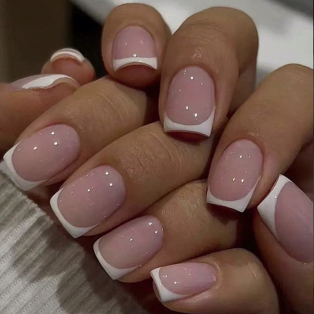 24 faux ongles courts carrés imprimé léopard, nœuds papillon 3D roses, papillons, cerises, faux ongl