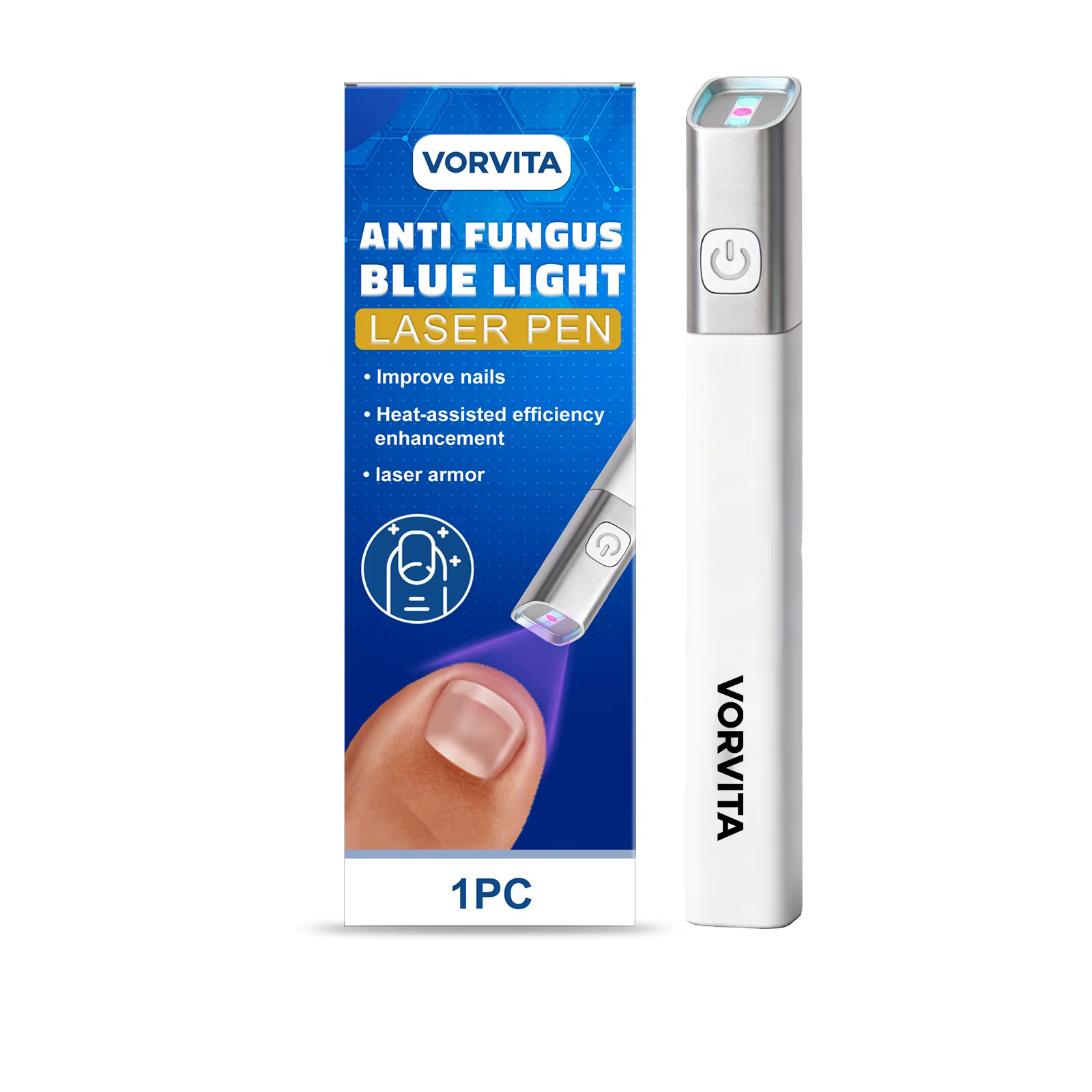 Stylo de traitement antifongique pour les ongles, stylo laser à lumière bleue, outil de soin indolor