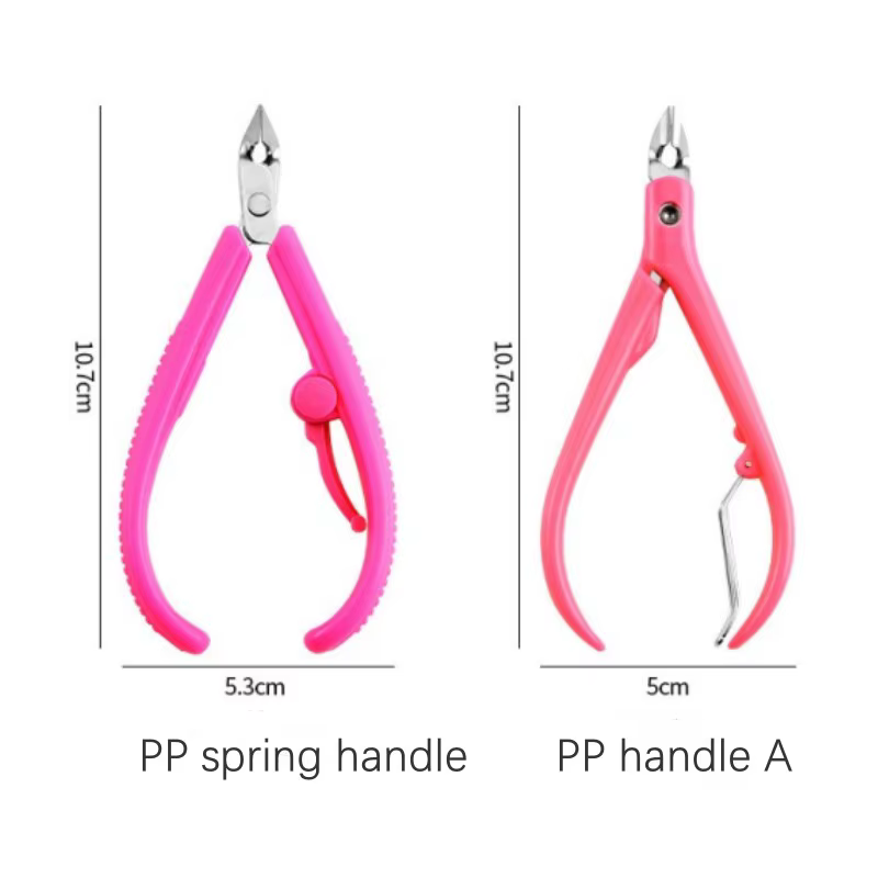 2 pièces par ensemble, coupe-cuticules à manche rose, outils de manucure pour salon de nail art
