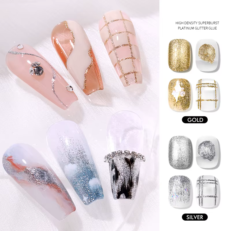 CHUNSHU haute densité platine Gel vernis à ongles semi-solide 5G réfléchissant or argent paillettes 