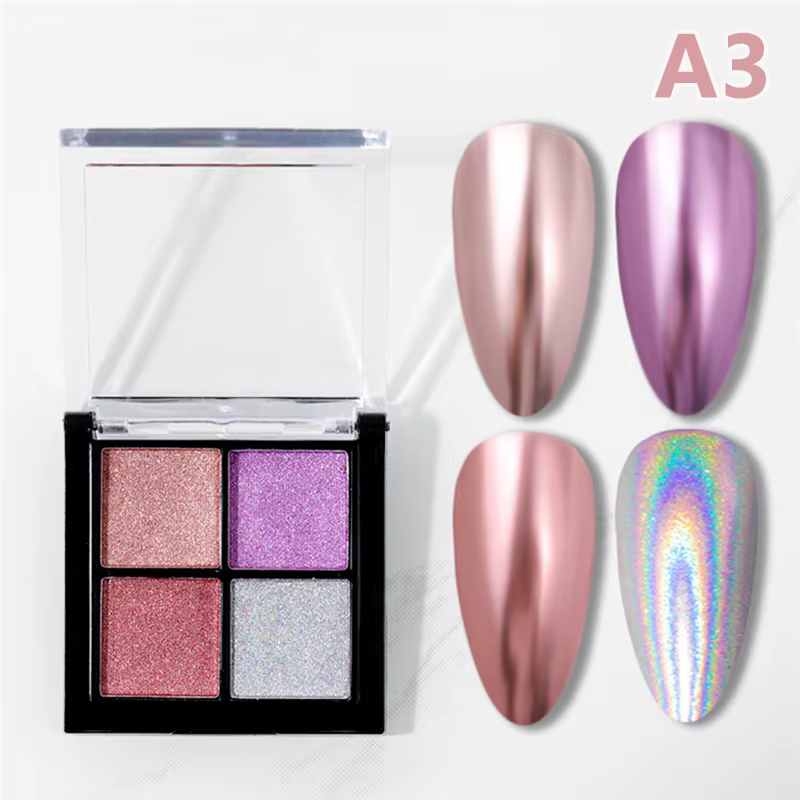 Aurora – vernis à ongles brillant, 4 couleurs, miroir solide, paillettes, Gel UV, Pigment, accessoir
