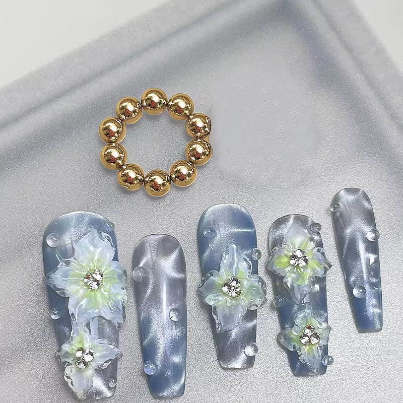 10/20 pièces or argent rond Nail Art ensemble de perles magnétiques multi-fonctionnel coloré aimant