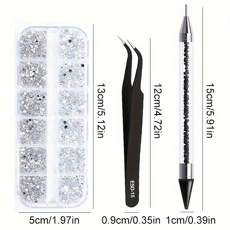 Strass acryliques multi-tailles à dos plat pour Nail Art, cristal 3D, décorations DIY, paillettes, g