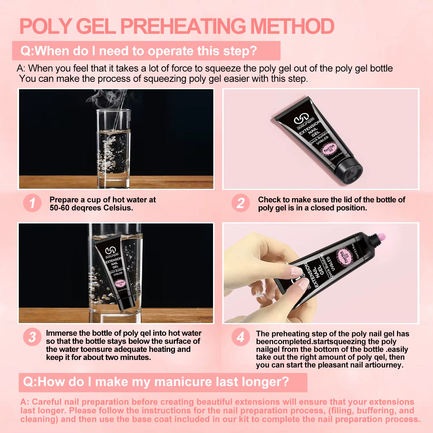 Kit Nail Art Salon & Home – Ensemble d'extension de gel à construction rapide sans odeur de 0,51 oz