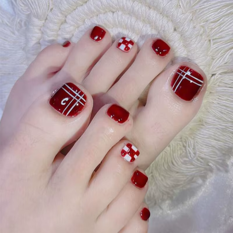 24 pièces paillettes couverture complète ongles conseils Simple vert court carré faux ongles Art réu