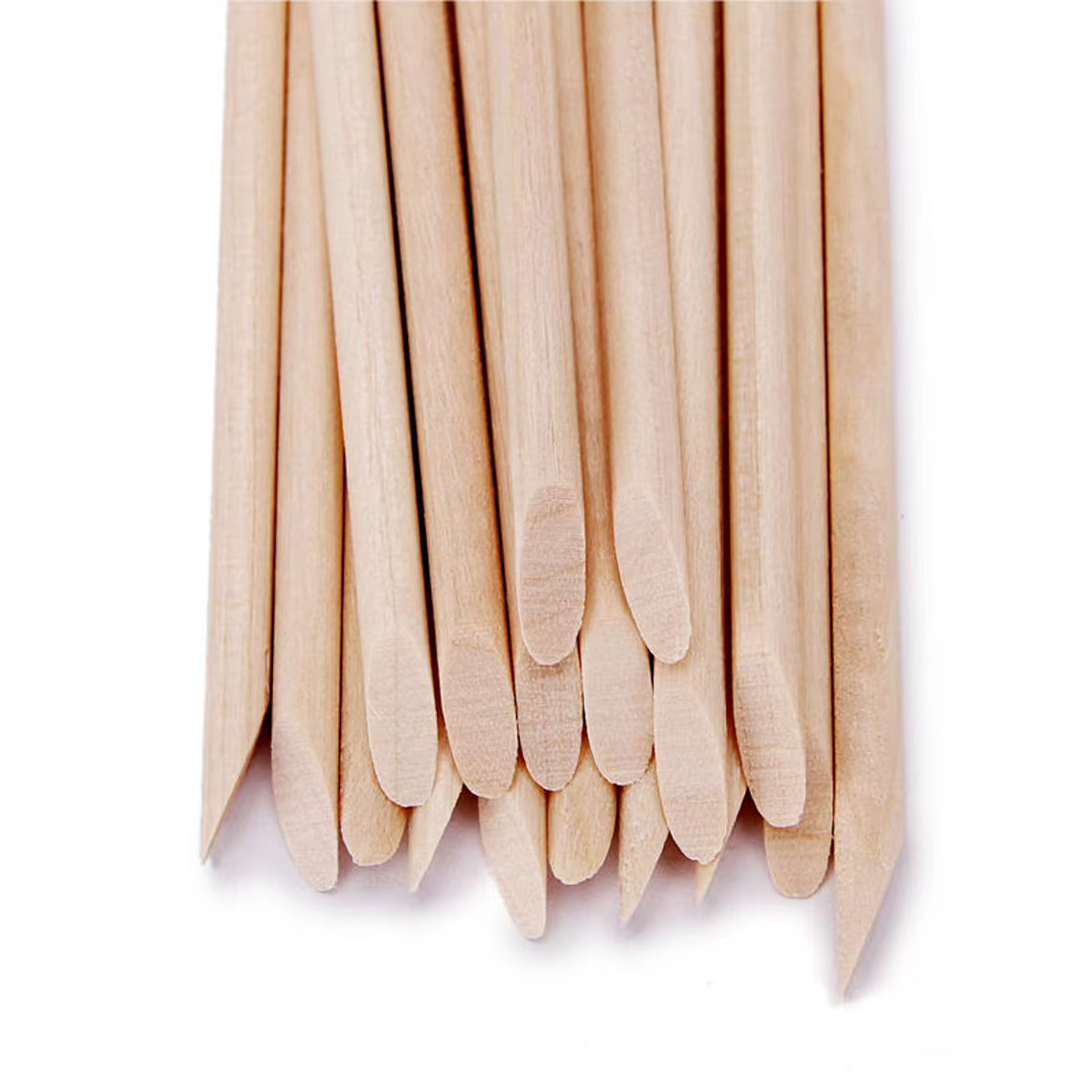 Bâtonnets en bois Orange pour ongles, 100/500 pièces, Double tête, poussoir à cuticules, dissolvant 