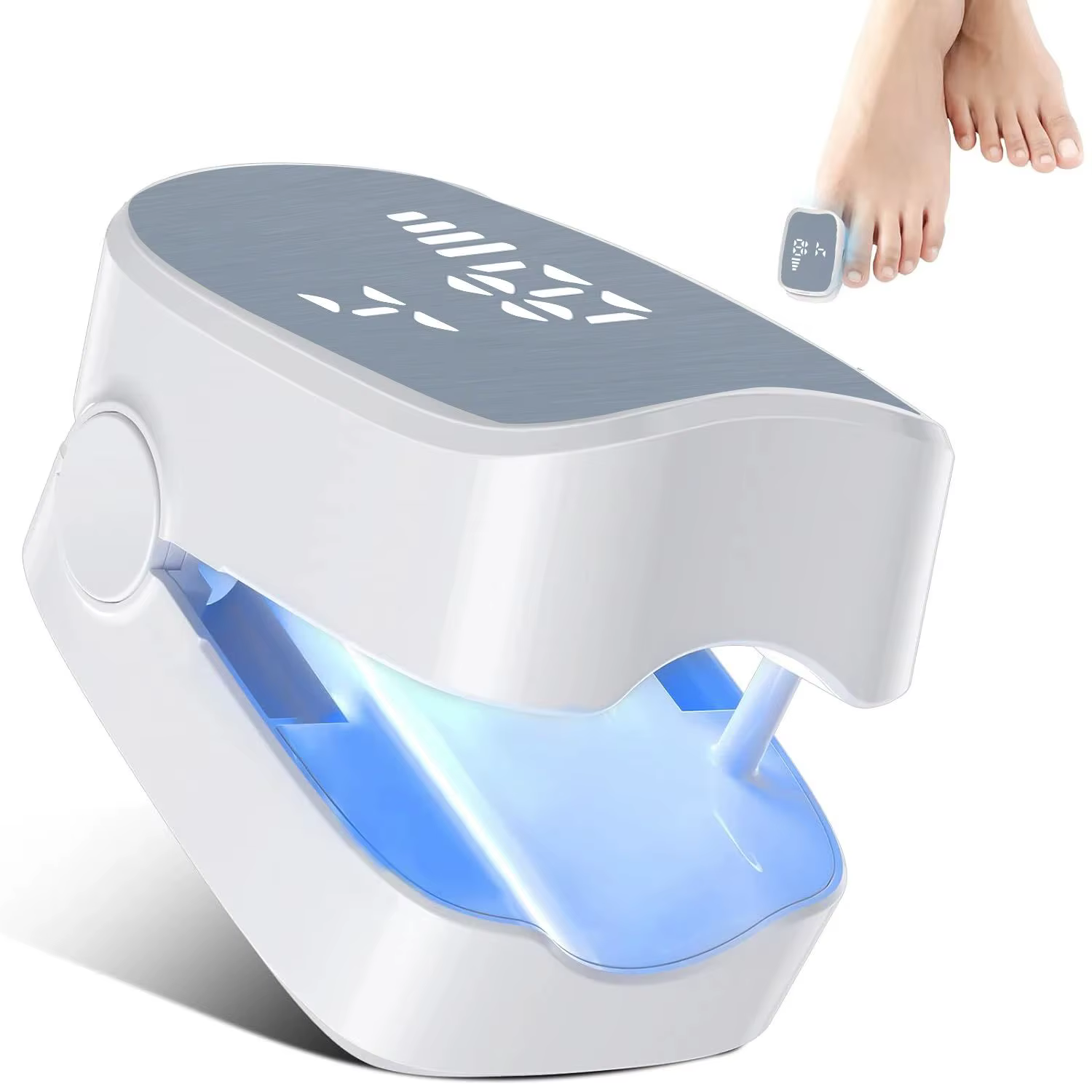 Appareil d'entretien des ongles avec traitement doux aux huiles essentielles, lampe UV à lumière ble