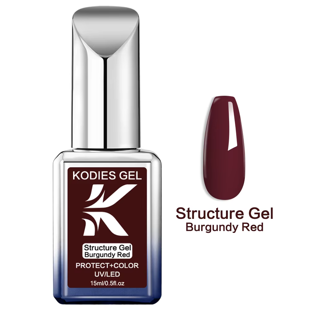KODIES GEL vernis à ongles Gel à Base de caoutchouc rouge bordeaux 15ML Structure UV/LED vin d'hiver