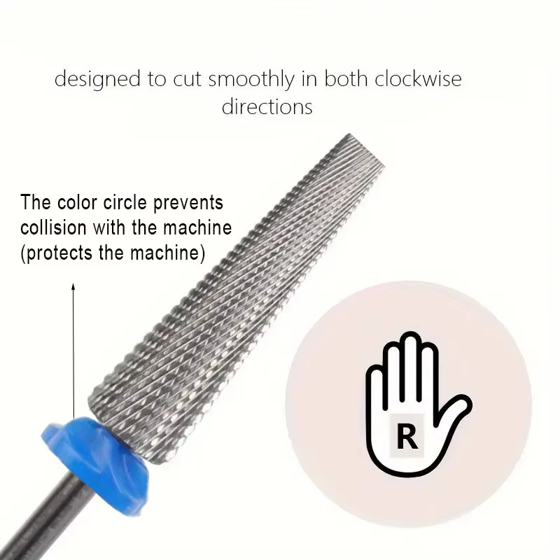 Forets à ongles en carbure de tungstène Extra longs 5 en 1, 24mm, accessoires de sécurité pour Salon
