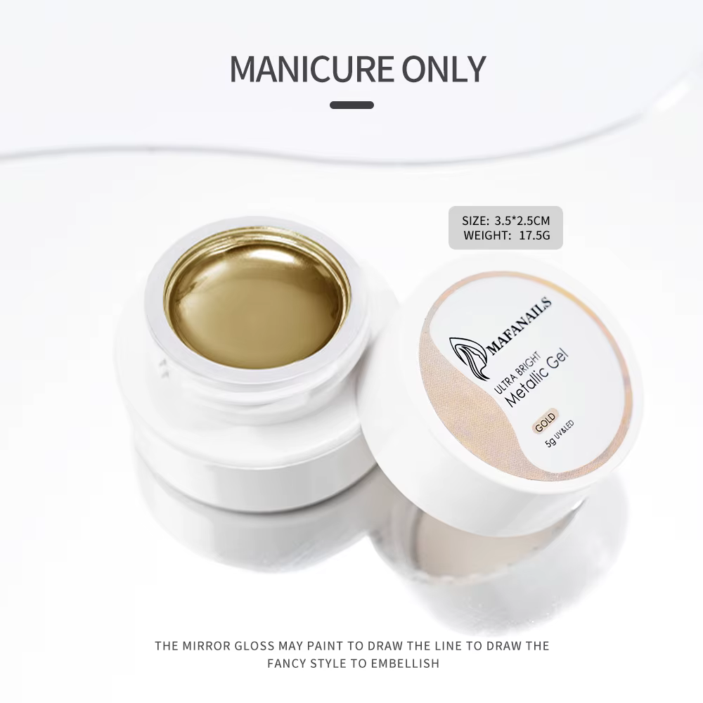1 boîte de vernis à ongles Gel métallique effet miroir doré, ligne de Nail Art française/peinture de