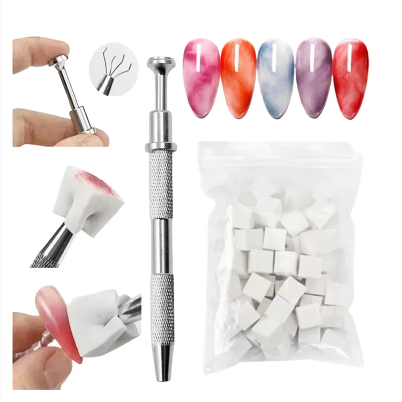Éponge ombrée pour ongles, 50/150 pièces, éponge douce dégradée avec stylo à saisir, brosse à ongles