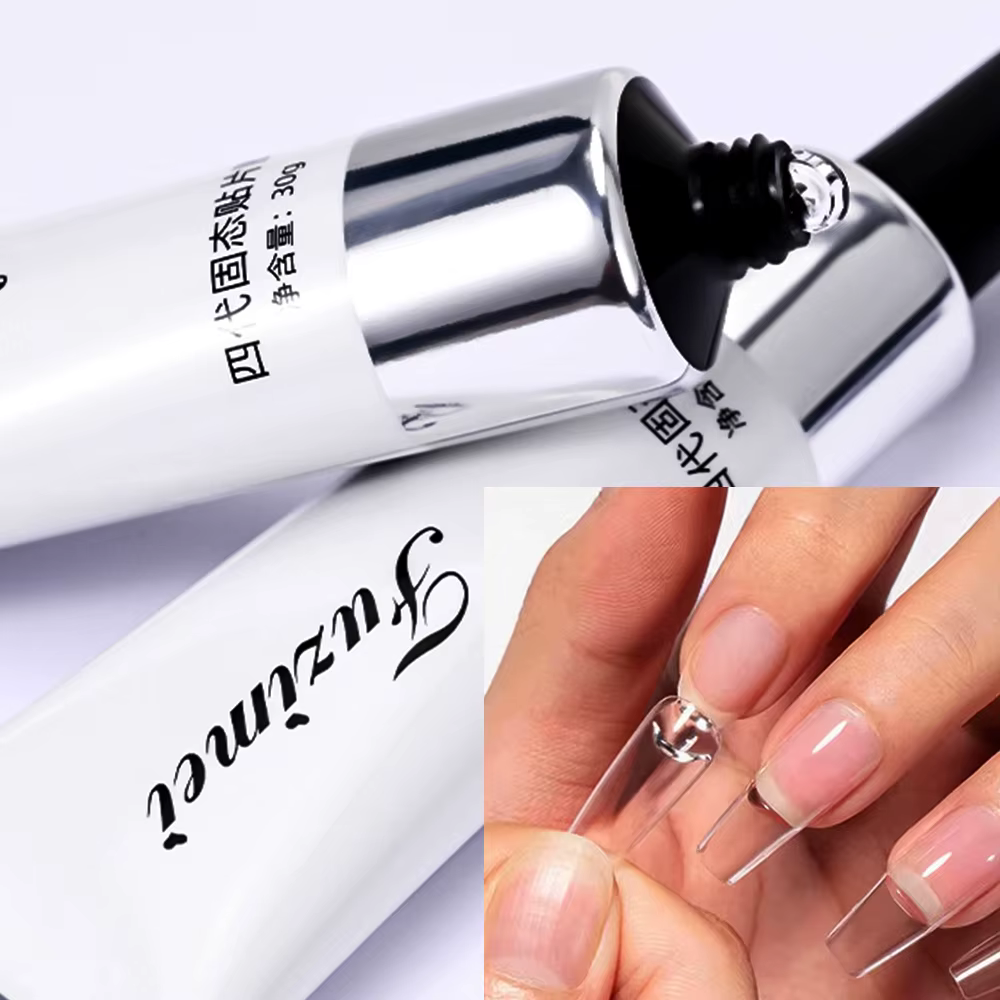 30g Patch solide facile à coller ongles conseils Gel fort adhésif Extension d'ongle Gel clair trempe