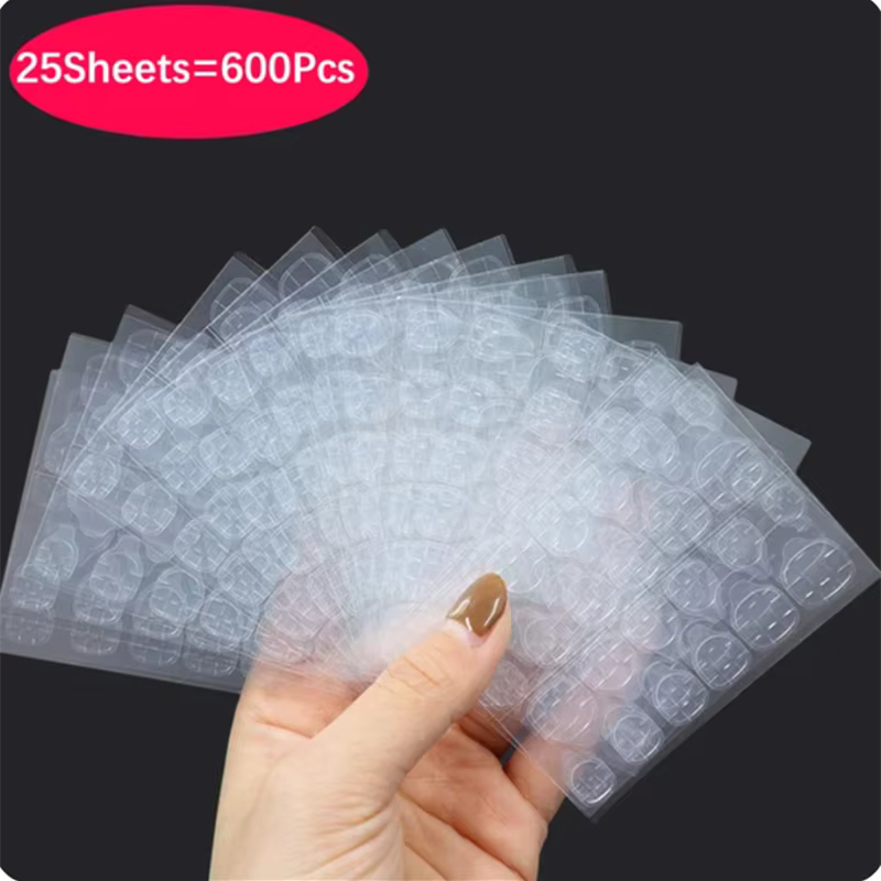 600 pièces Double face colle autocollant pour ongles onglets adhésifs imperméable respirant faux ong