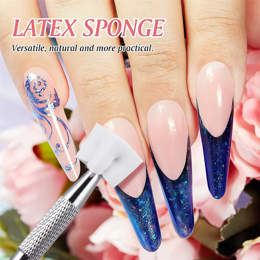 LINMANDA 200/50 pièces éponge à ongles avec stylo à saisir et pince à saisir ensemble ongles dégradé