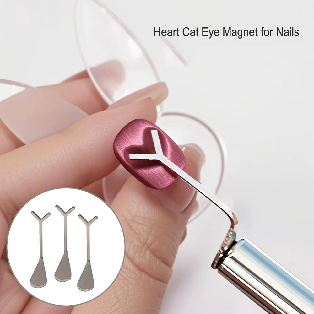 Ensemble d'aimants pour ongles en forme de Y, bâton magnétique cylindrique pour créer un œil de chat