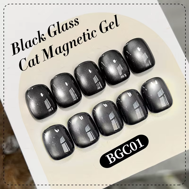 BORN PRETTY 10ml Gel Magnétique Noir Effet Chat pour Ongles, Vernis Semi-Permanent UV pour Manucure 