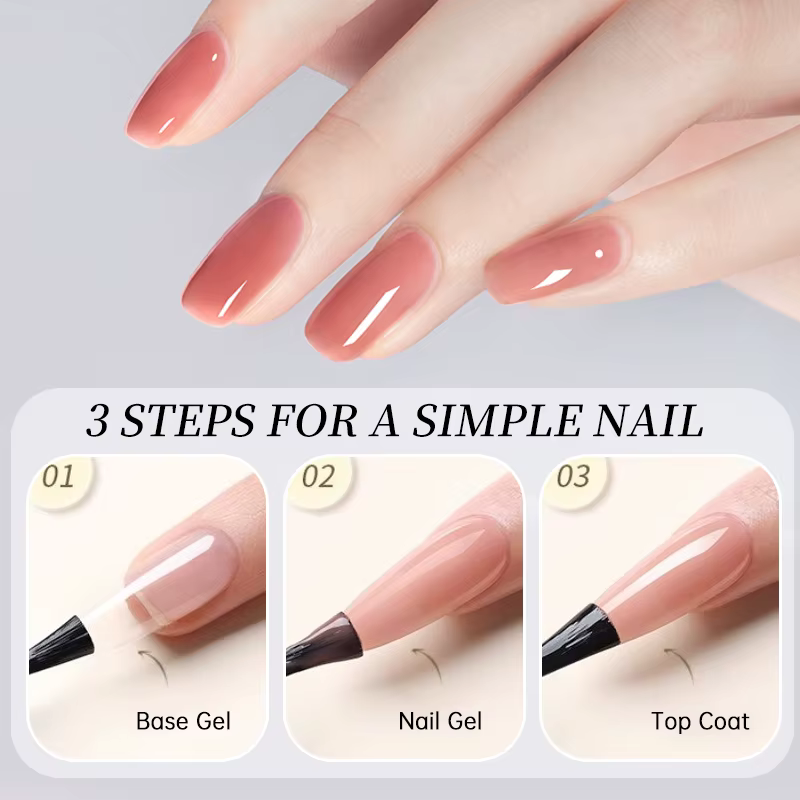 UR SUGAR 15 ml Gel de Base et sans lingette couche de finition Semi Permanente 2 en 1 bouteille d'ap