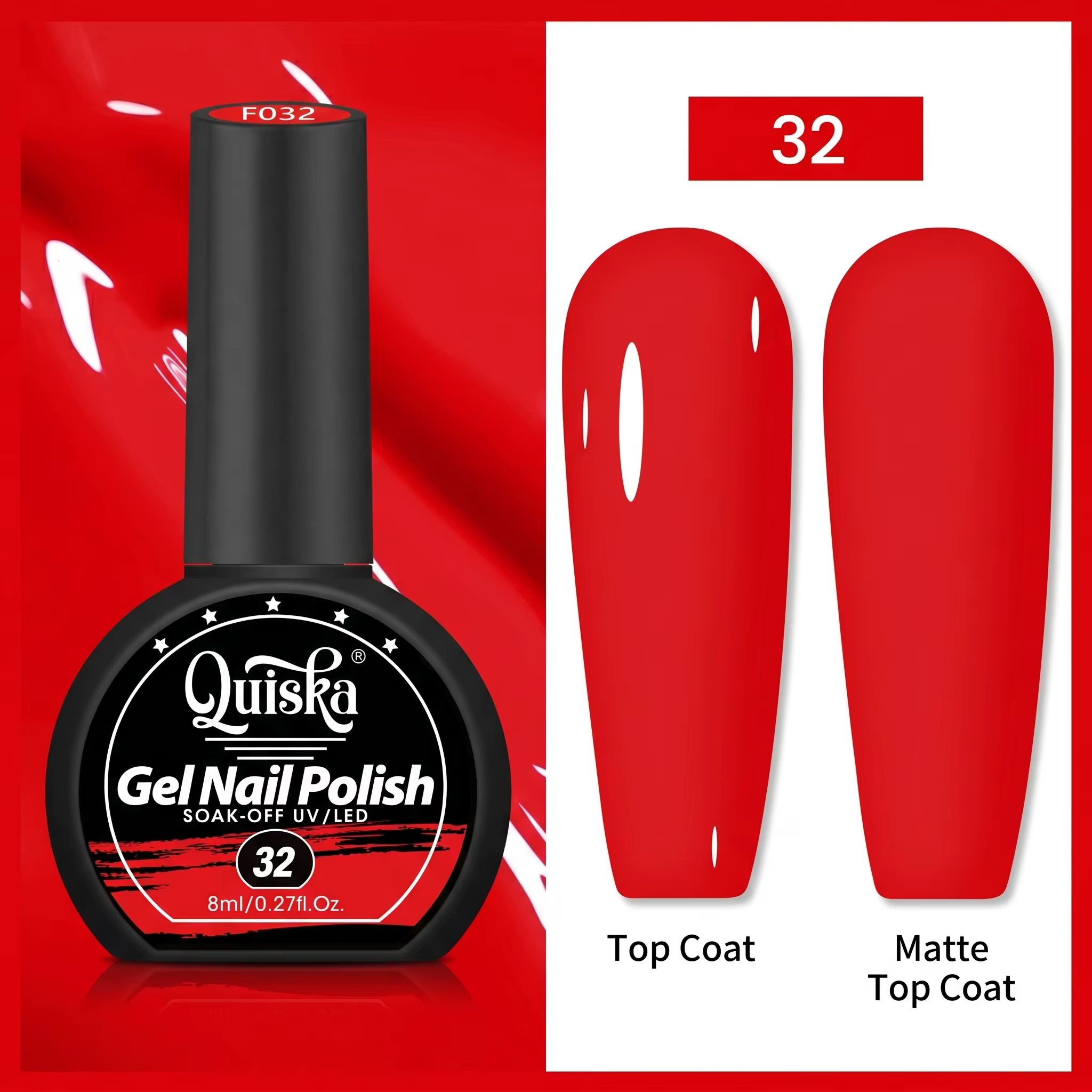 Vernis à ongles fluorescent Quiska 8 ml — Série Néon |   Convient à toutes les saisons |   Gel durci