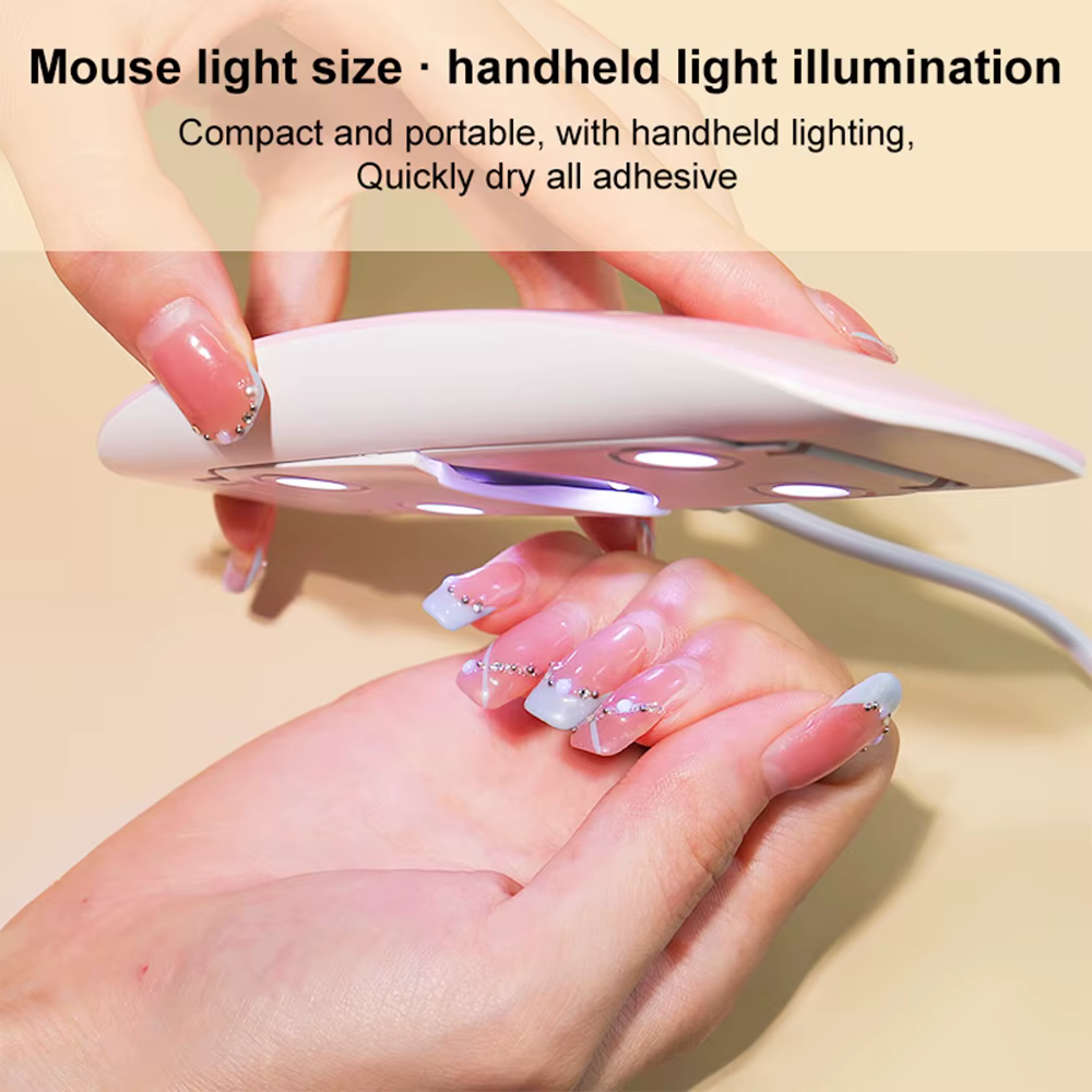 Mini lampe de séchage des ongles portable, 6 LED, lampe UV pour le séchage du vernis, vernis gel ave