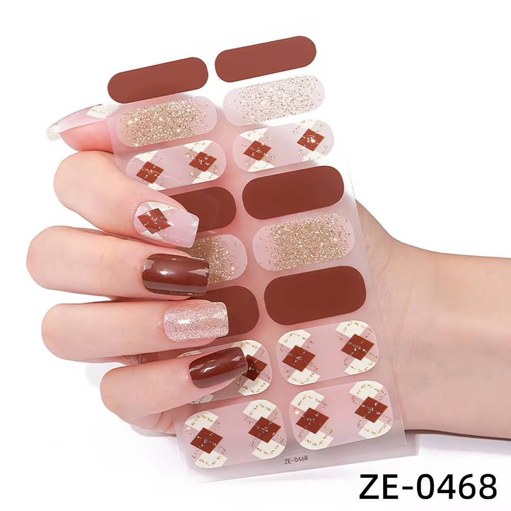 4 sets de 16 bandes de vernis à ongles semi-durcis en gel, couleurs dégradées, pour nail art françai