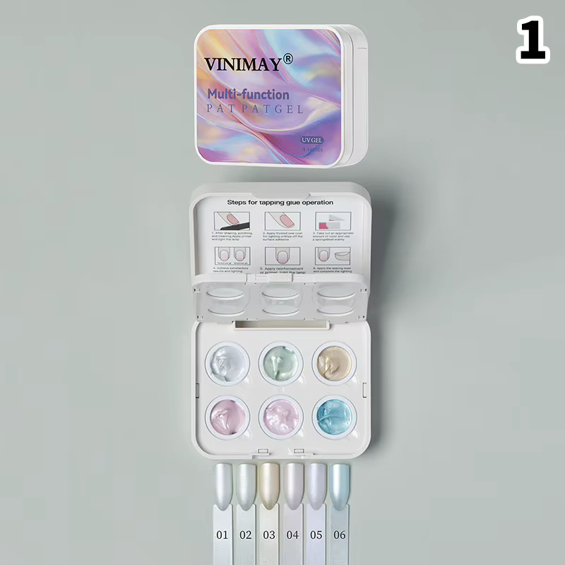 Vernis à ongles gel effet coussin d'air 6 couleurs, kit de peinture pour ongles, colle à peindre, ve