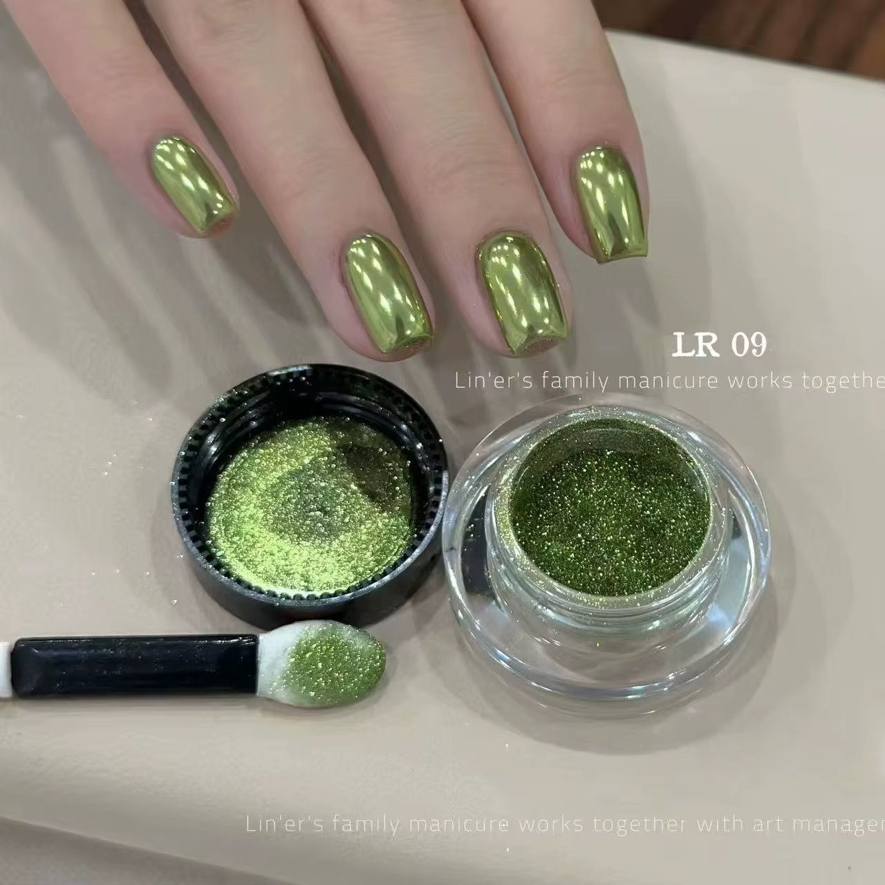 Poudre miroir magique pour ongles, Texture métallique, aurore scintillante, perle, création d'art de