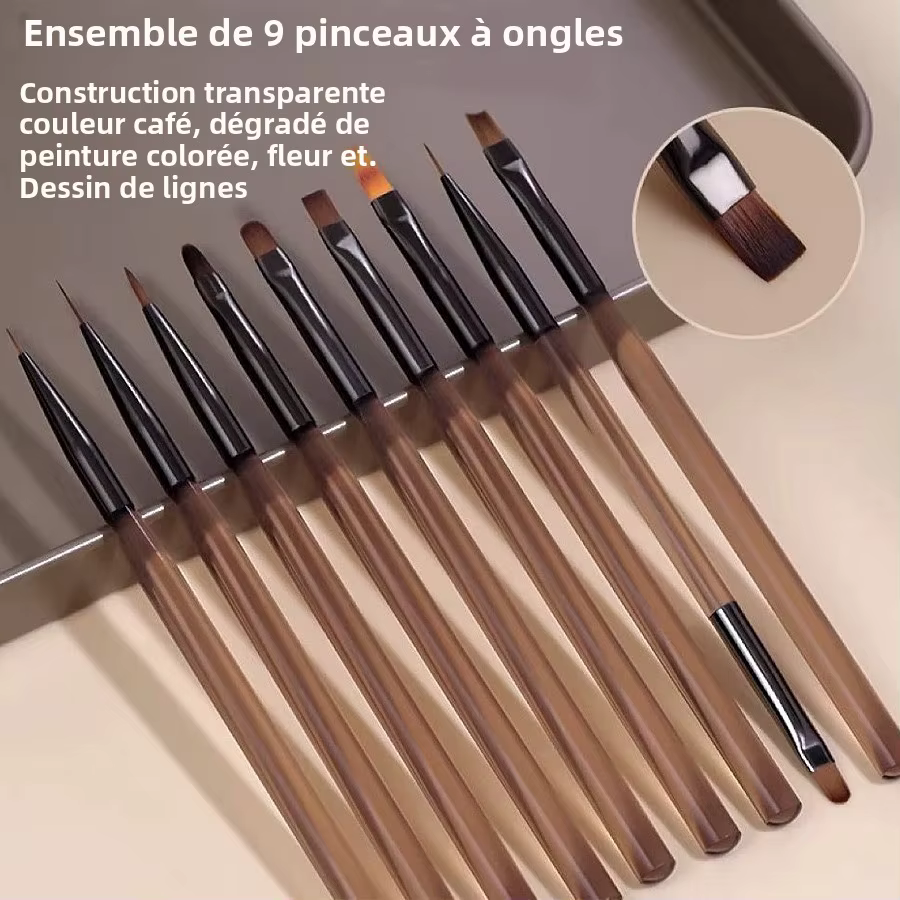 Ensemble de pinceaux à ongles pour professionnel et domestique, stylos de travail tatifs, peinture a