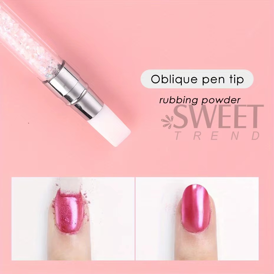 Stylo à Double tête en Silicone pour Nail Art, sculpture de fleurs, bâton de colle réglable, brosse